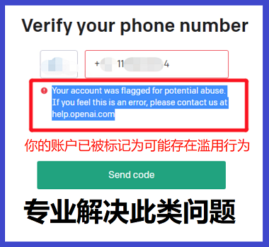 专业解决恢复您的OpenAI账户被标记为滥用行为问题